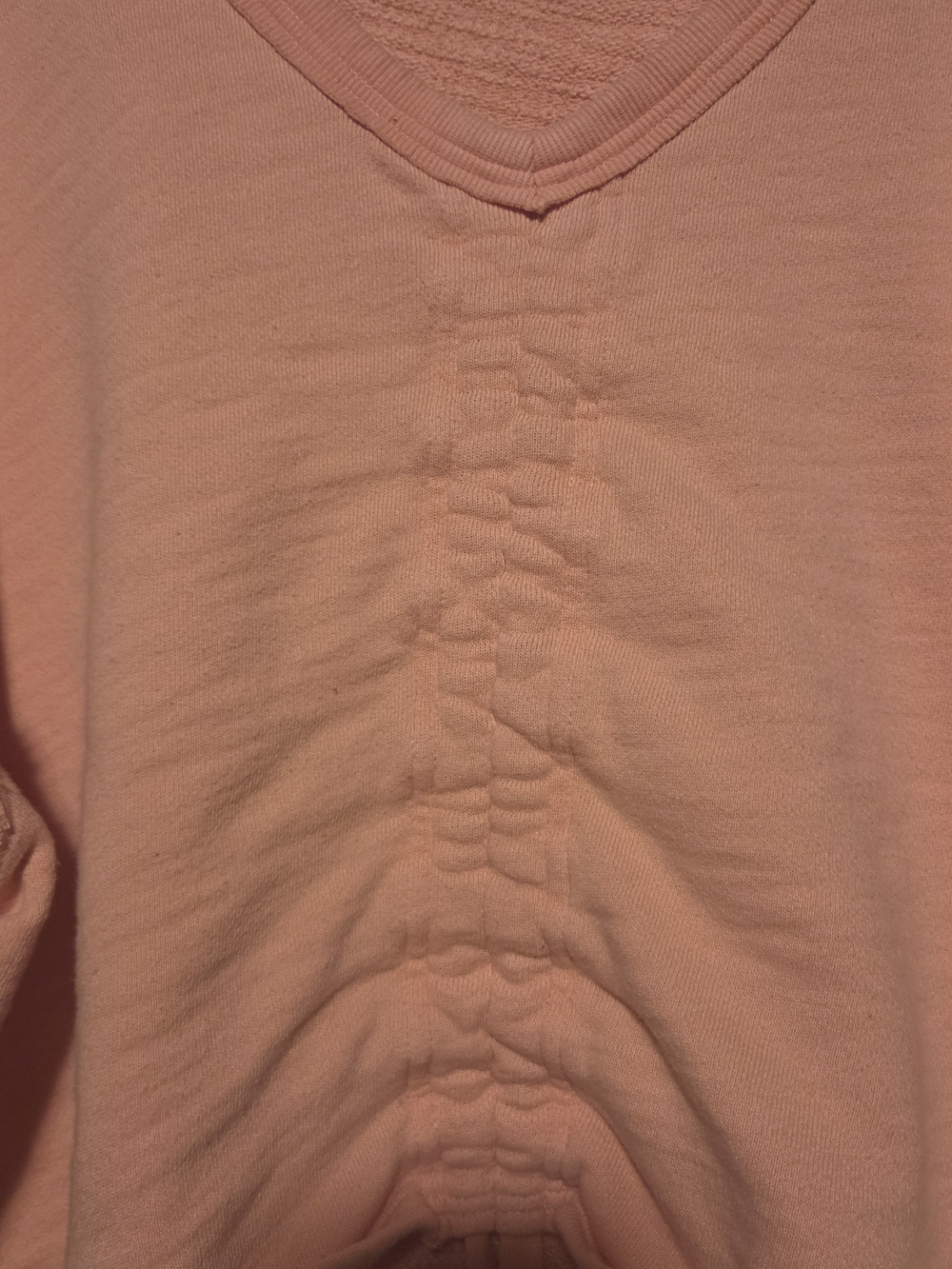 JoyLab Peach V-Neck Ruched Front Cropped Athletic Sweatshirt Large - Picture 4 of 8